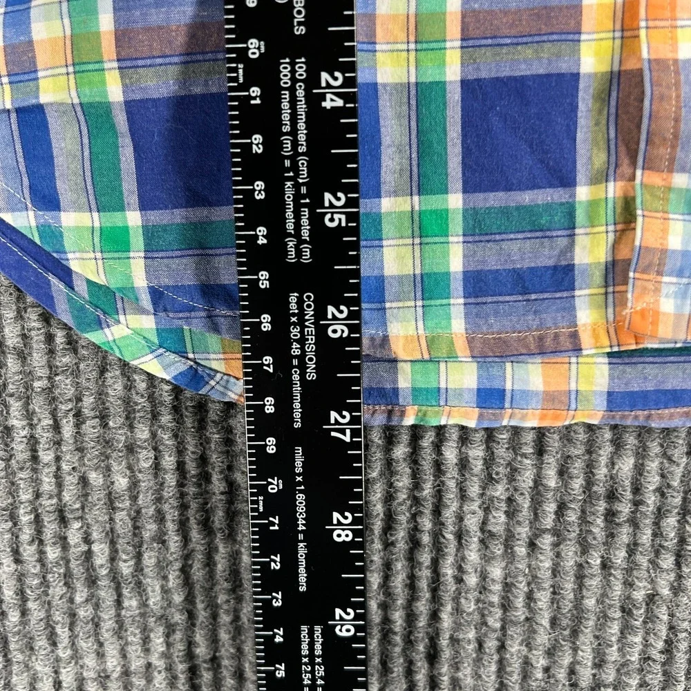 Ralph Lauren Shirt Youth Boys Large Blue Green Plaid Long Sleeve Button Down